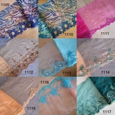 9 Colors Tulle Lace/Embroidered Teal Blue,Hot Pink,Beige,Blue,Pink,Nacarat zh39