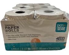 Thermal Paper Rolls 3 1/8 x 190 FT3-1/8"x190' Thermal Receipt Paper 6 Rolls