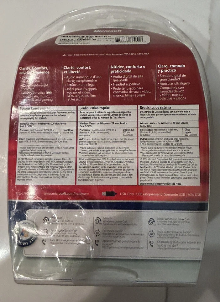 Microsoft LifeChat ZX-6000 Wireless PC Headset Rechargable NEW - Image 2 of 4