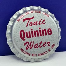 Soda pop bottle cap vintage advertising drink Quinine tonic water silver red NY