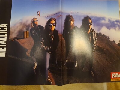 Vintage A3 Large METALLICA JASON NEWSTED BRIDGE / BON JOVI JON POSTER RAW MAG 