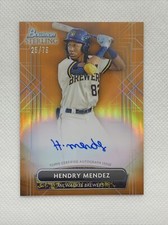 2022 Bowman Sterling HENDRY MENDEZ ORANGE REFRACTOR AUTO Brewers #25/75