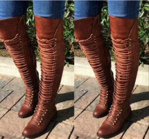 wide lace up boots