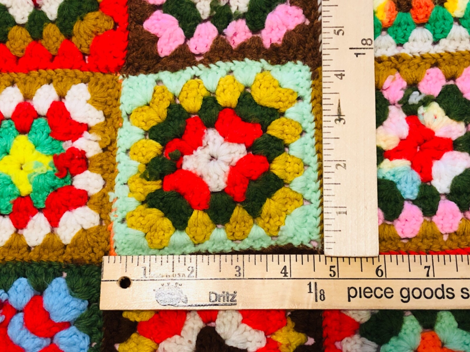 Vintage Handmade Afghans Crochet Granny Squares Blankets Roseanne