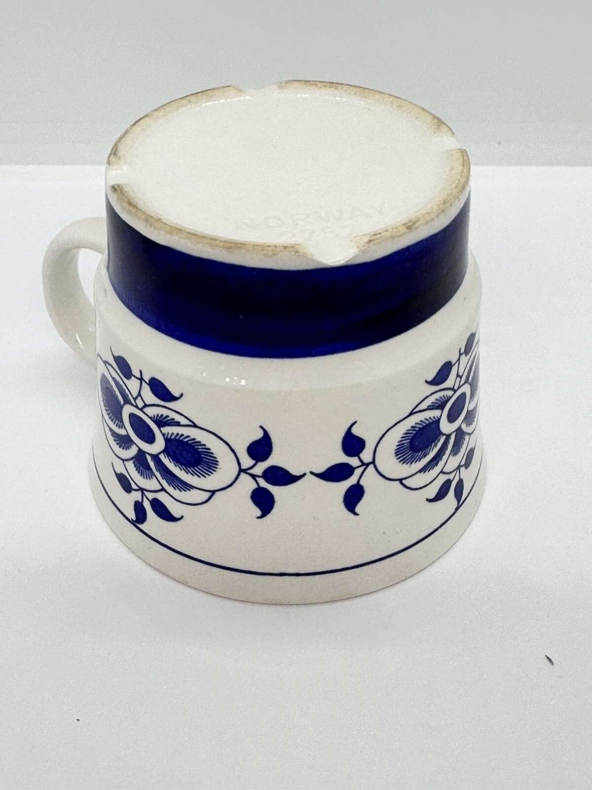 Vintage Figgjo Norway Style Coffee Tea Cup White with Blue Flowers 2757
