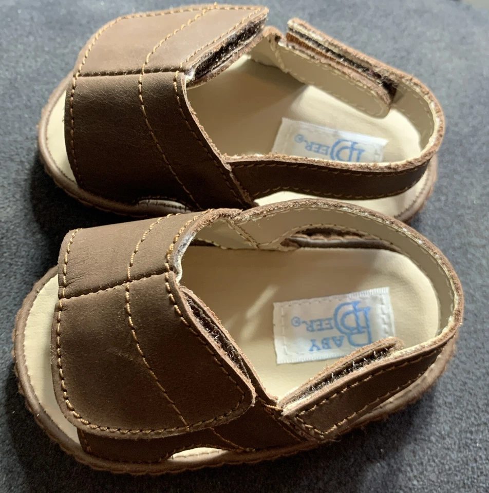 Baby Deer Brown Soft Sole Sandals  Size 0 1 2 3 - Image 2 of 4