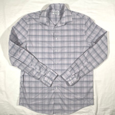 Calvin Klein Button Up Dress Shirt Mens Size Medium Purple Checkered