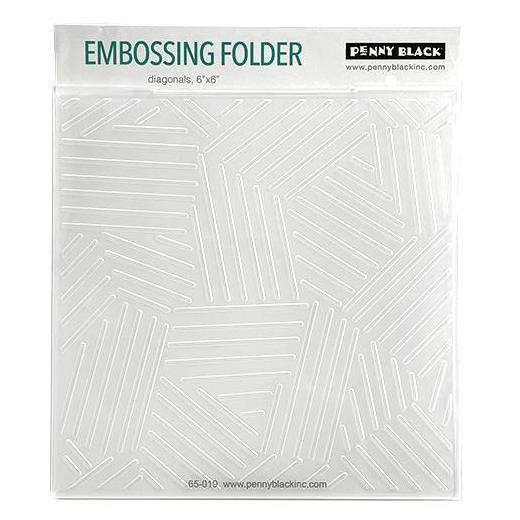 Penny Black 6""x6"" Embossing Folder -Diagonals 65-019