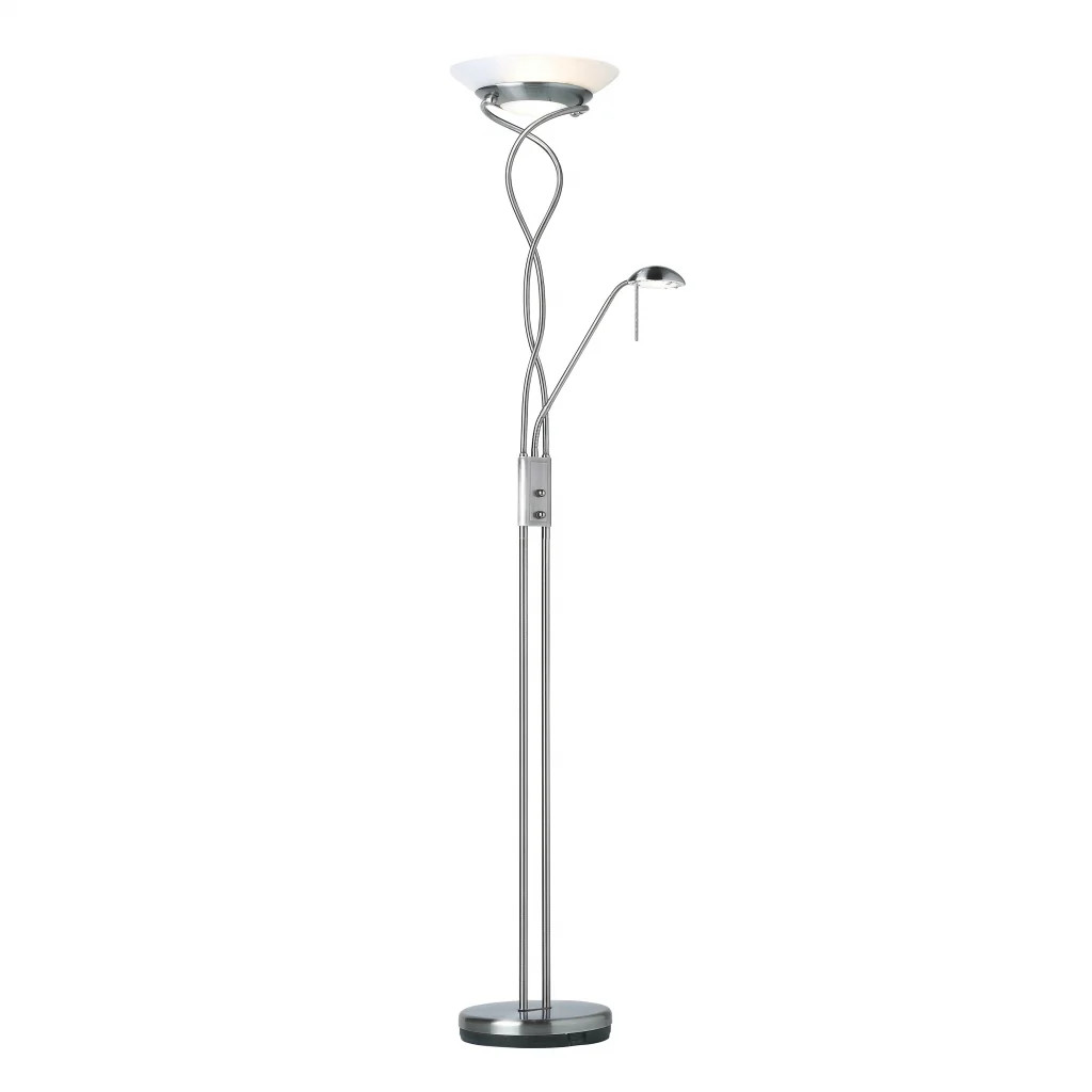 Floor Light Silver Monaco Satin Chrome Endon MONACO-SC
