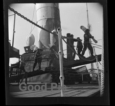 #NN1 - dd B&W Vintage Photo Negative- Military Men on Ship- Head Stand - 1943