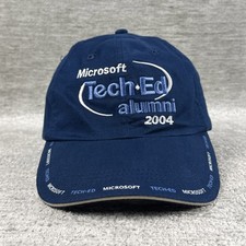 Vintage Microsoft Tech-Ed Alumni 2004 Hat Navy Blue Embroidered Y2K Promo Cap