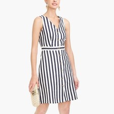 It Has Pockets! J. Crew Factory Striped Button-Front V-Neck Linen Dress
