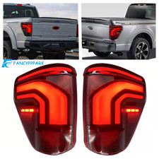 Red Led Tail Lights For Ford F150 2024-2025 Rear Lamps Assembly Sequential Pair