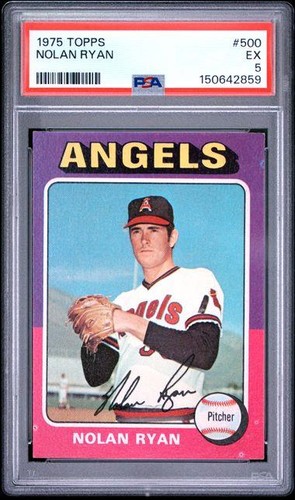 1975 Topps Baseball Card NOLAN RYAN #500 Angels PSA 5