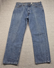 VTG Levis 505 Jeans Mens 40x30 Blue Regular Fit Straight Leg Denim Orange Tab