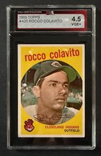1959 Topps #420 Rocco Colavito Baseball Card KSA 4.5 VGE+ Cleveland Indians MLB