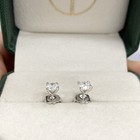Diamond Stud Earrings F SI1 Round 1 Carat Lab Created 14K White Solid Gold — photo 9