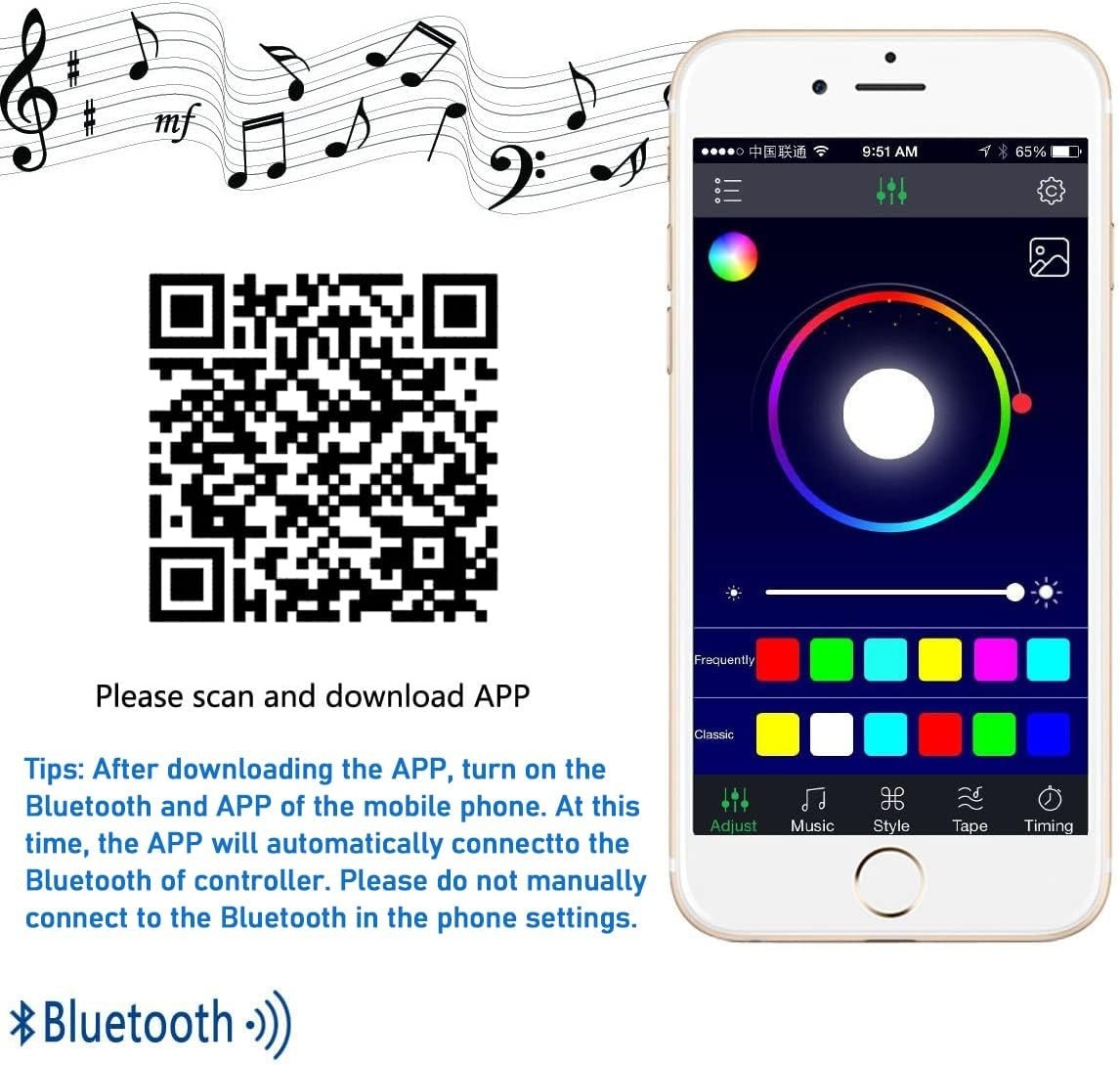 RGB/RGBW LED Bluetooth Controller RGB LED Strip Light Phone APP Controller