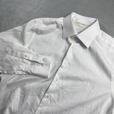 Suitsupply Traveller Shirt 42 / 16.5 Men Slim Fit Egyptian Cotton White Dress