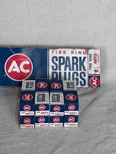 Vintage AC Fire Ring Spark Plugs 44FFS NOS – Lot of 8 GM/Classic Car Restoration
