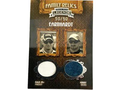 2009 LEGENDS DALE EARNHARDT JR. & KERRY FAMILY RELICS Shoe Fire Suit 50/50