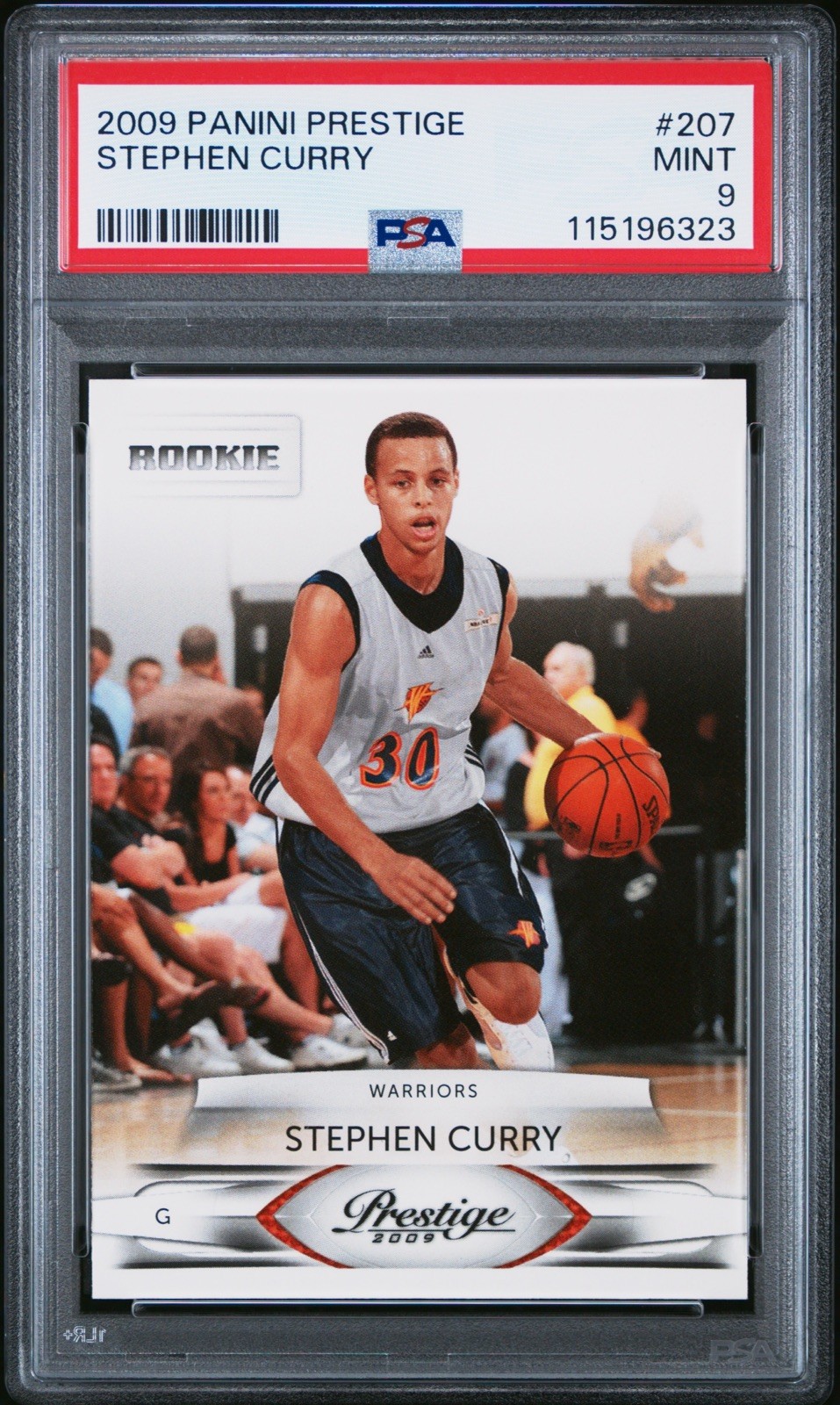 2009 Panini Prestige Stephen Curry Rookie RC #207 Warriors PSA 9