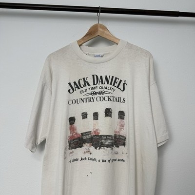 Vintage 90s Jack Daniels Country Cocktails T Shirt Size XL Liquor Promo Thrashed