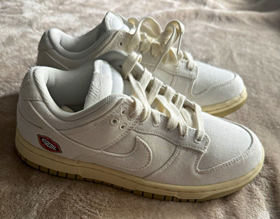 Nike Dunk Low off White Canvas Low Top Lace-Up Sneakers Rubber Outsole