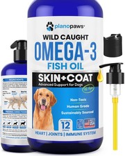 Omega 3 Fish Oil for Dogs - Supports Shedding and Itching, Skin Coat 12 Oz
