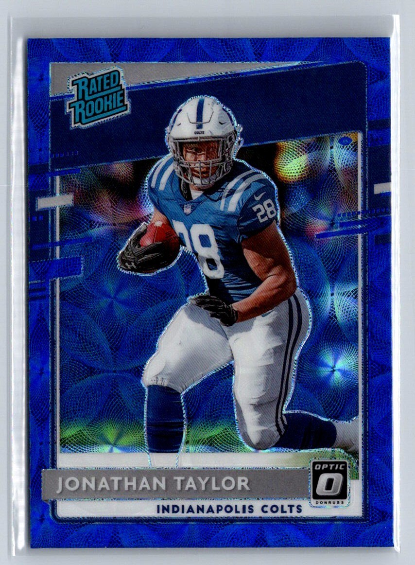 2020 panini donruss optic blue scope rated rookie jonathan taylor no. 167 colts