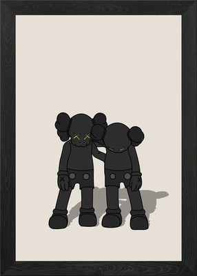 Kaws Along The Way schwarz gerahmtes Wandbild Poster Leinwanddruck Bild