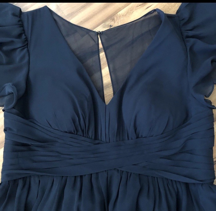Azazie formal wedding dress A14 navy Maternity Bridesmaids Verna View 6