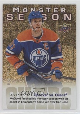2023 Upper Deck Series 2 Monster Season Gold /153 Connor McDavid 4/13/2023 0h3h