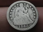 1843 P or O Seated Liberty Silver Dime 10C- Good Obverse Details