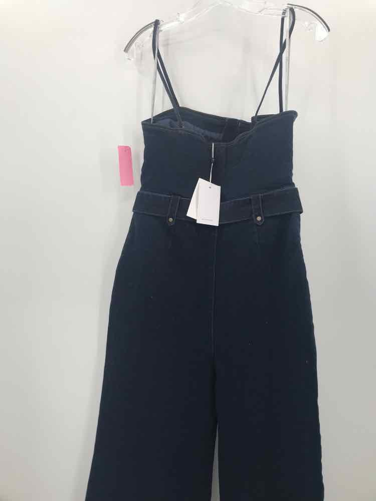 Pre-Owned Lovers + Friends Blue Size Large Denim Sleeveless Jumpsuit