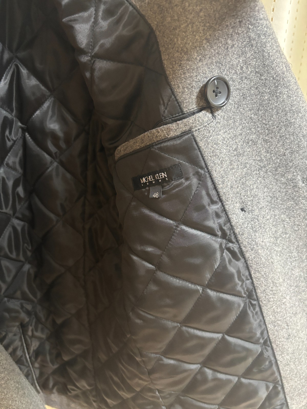 MK MICHEL KLEIN Gray Wool Blend Peacoat - Japanese Menswear