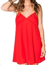 Show Me Your Mumu Women’s V Neck Mini Summer Dress Spaghetti Straps Size L