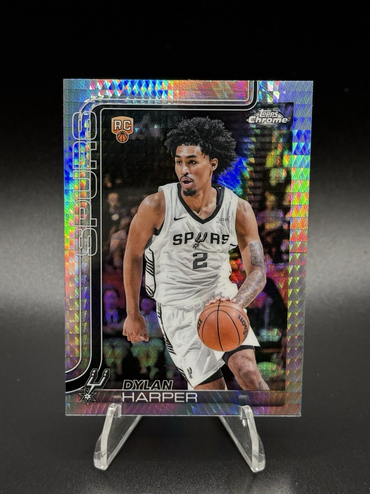 2025-26 Topps Chrome Dylan Harper RC Prism Refractor Rookie #252 Spurs Prizm