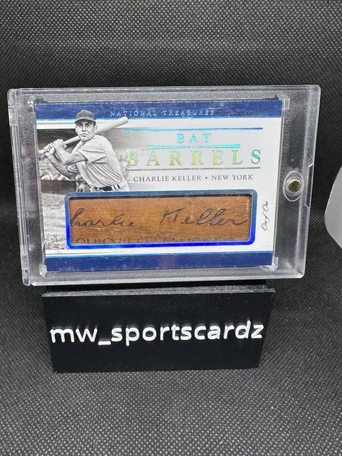 2017 National Treasures Charlie Keller Bat Barrel 1/1 Game Used