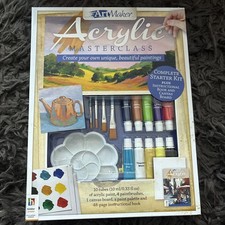 Art Maker Acrylic MASTERCLASS Complete Starter Kit  Instruction Book  Paper