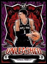 Victor Wembanyama #15 2024-25 Donruss Crunch Time Press Proof Purple San Antonio