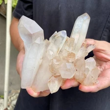 1.1lb Natural White Clear Quartz Crystal Cluster Raw Healing Specimen