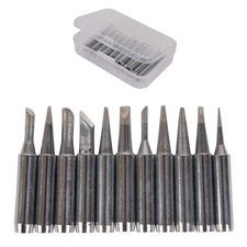 11pcs Solder Iron Tips for Hakko 900M 933 907 936 with Storage Bag & Box