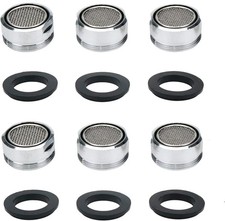 6 Pack Faucet Aerator 2.2 GPM 15/16" Male Thread Brass Kitchen Bath