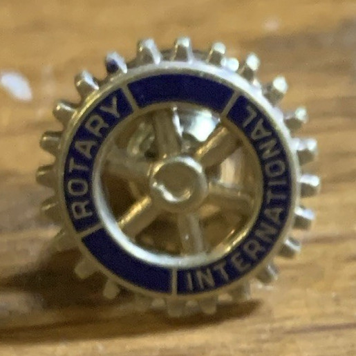 Rotary International Blue & Gold Gear Logo Lapel Pin Badge Pin