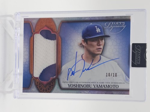 YOSHINOBU YAMAMOTO 2025 TOPPS DYNASTY GAME USED PATCH AUTO 10/10 #DAP-YY4 Q3824