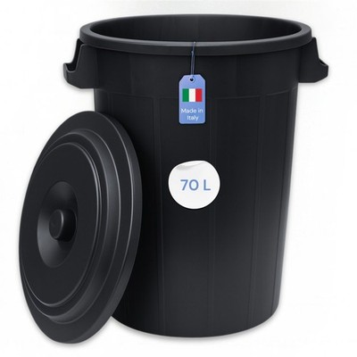 YourCasa Mülltonne 50L-70L - Mülleimer mit Deckel - Tonne mit Trageriffen für Ga