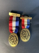 2 Antique Medals BTA & S Of New York 1919 1917 