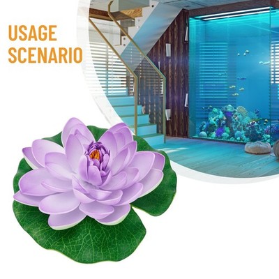 18cm Künstliche Wasserlilie Floating Lotus Blume Teich Aquarium Dekoration Neu