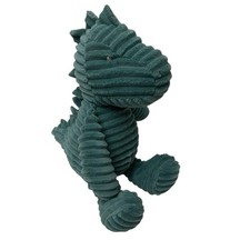 Carters Green Ribbed Corduroy Plush Dinosaur Baby Toy Stuffed Animal Sewn Eyes